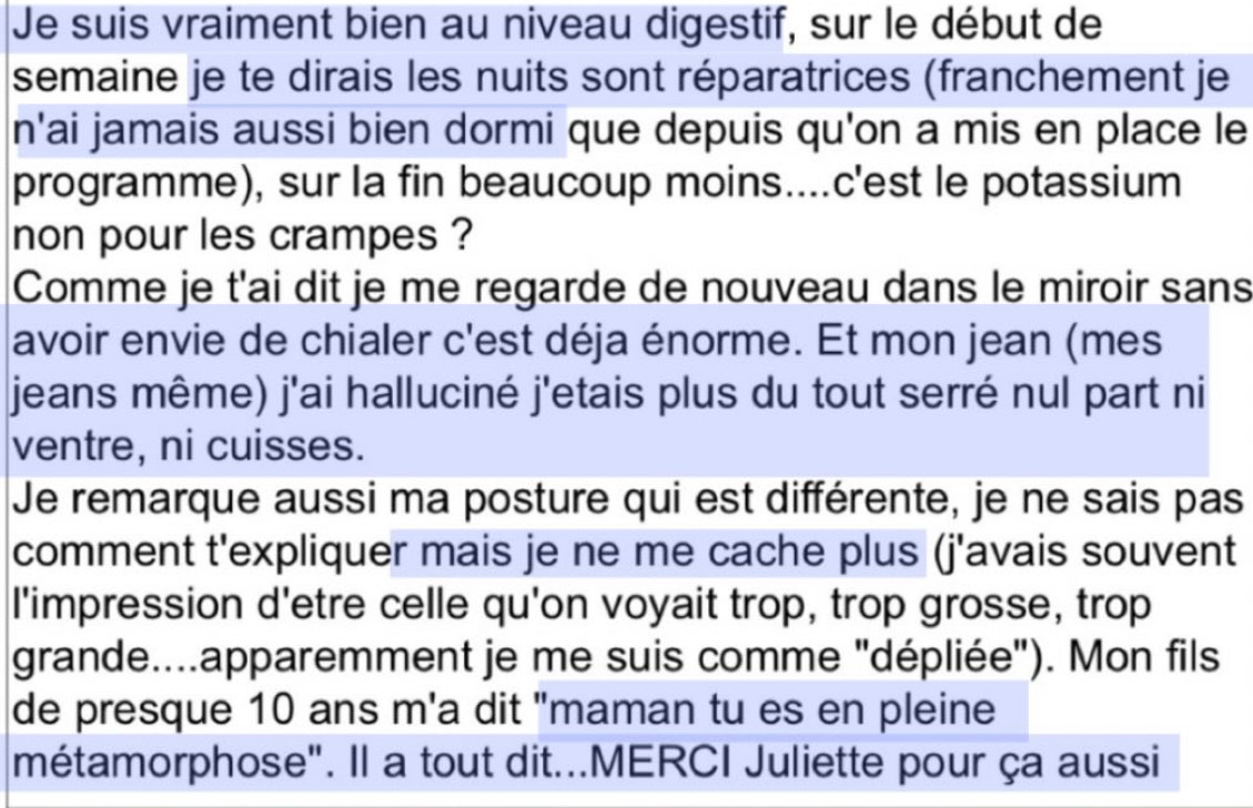 Message d'une cliente 10
