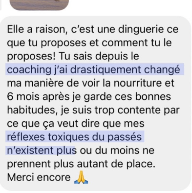 Message d'une cliente 7
