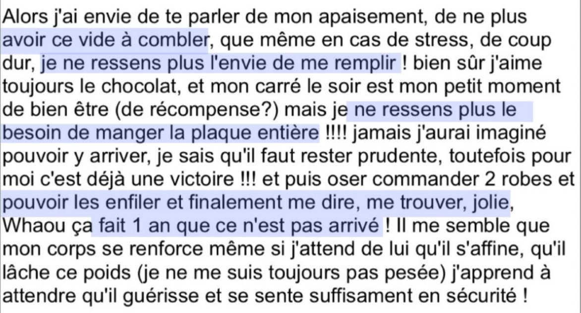 Message d'une cliente 6