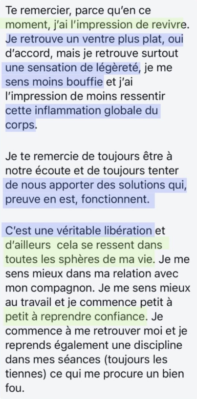 Message d'une cliente 5